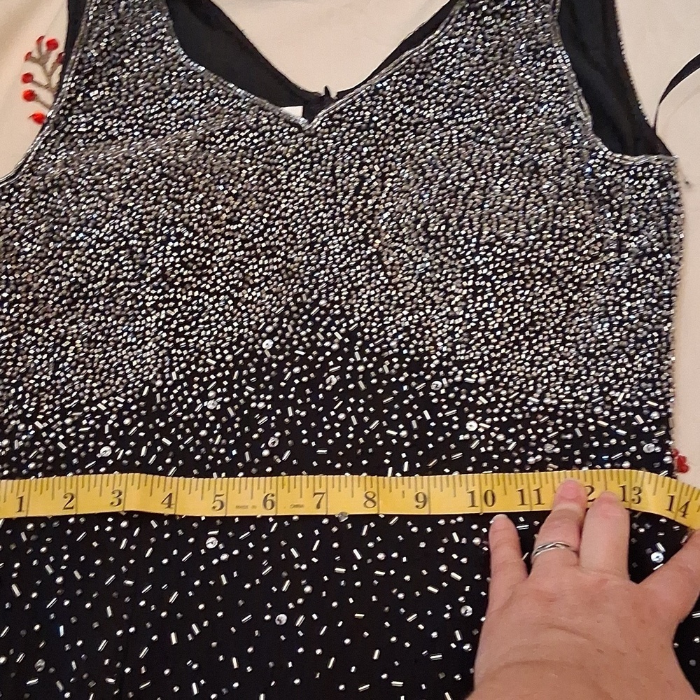 Vintage Tootsies Beaded Silk Dress Size Large - Picture 11 of 13
